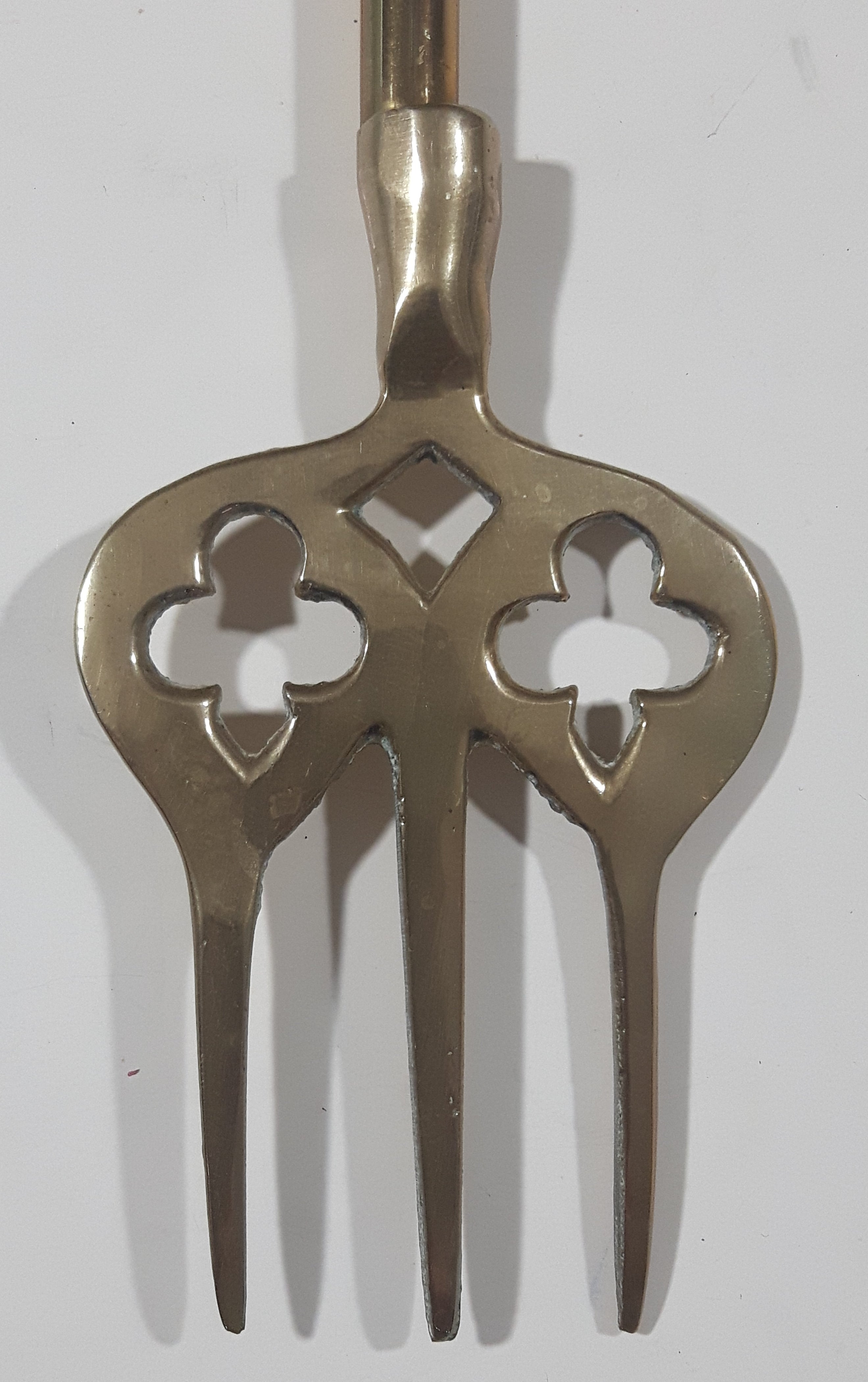 Antique Jester 19 1/2" Solid Brass Toasting Fork 8