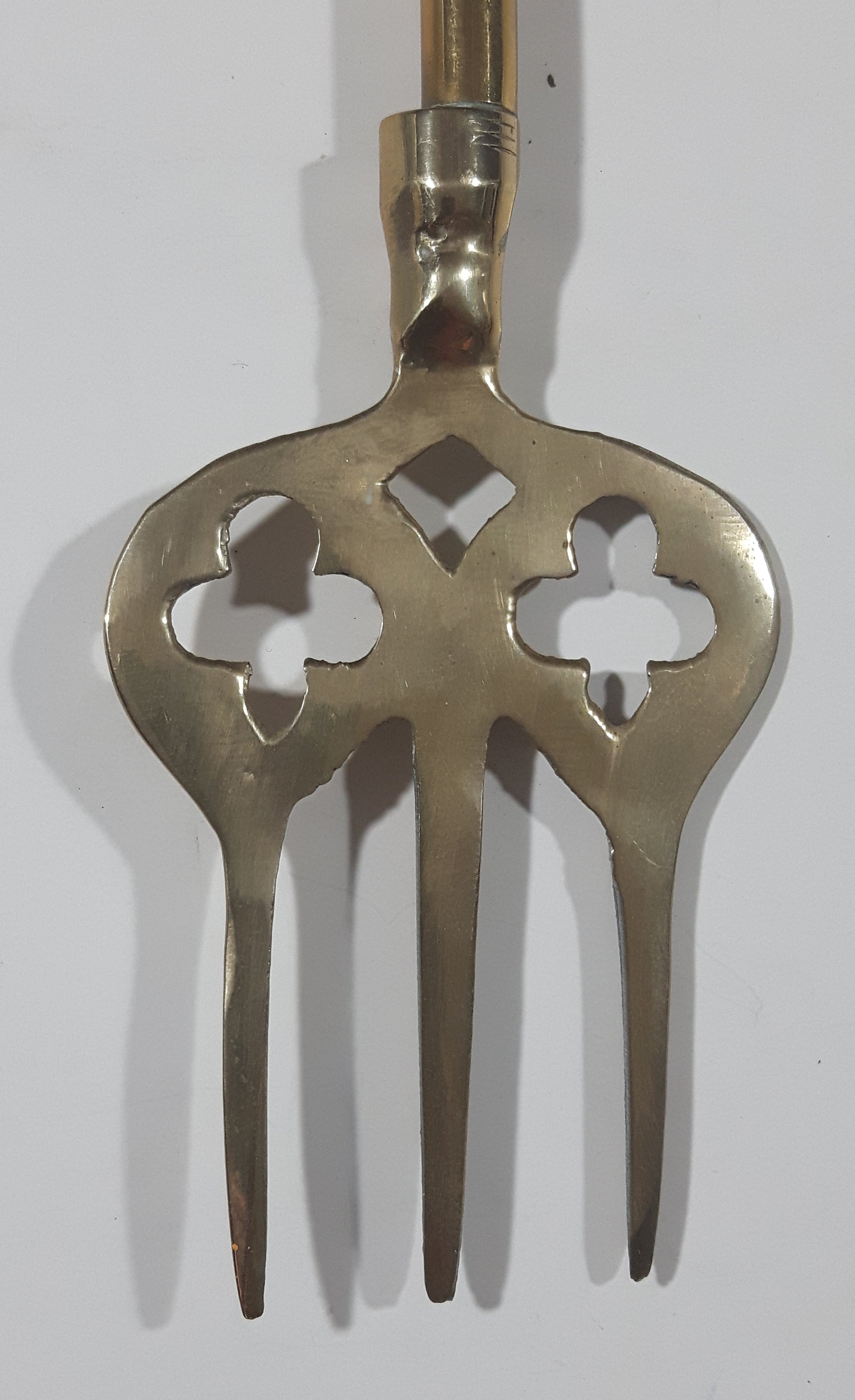 Antique Jester 19 1/2" Solid Brass Toasting Fork 9