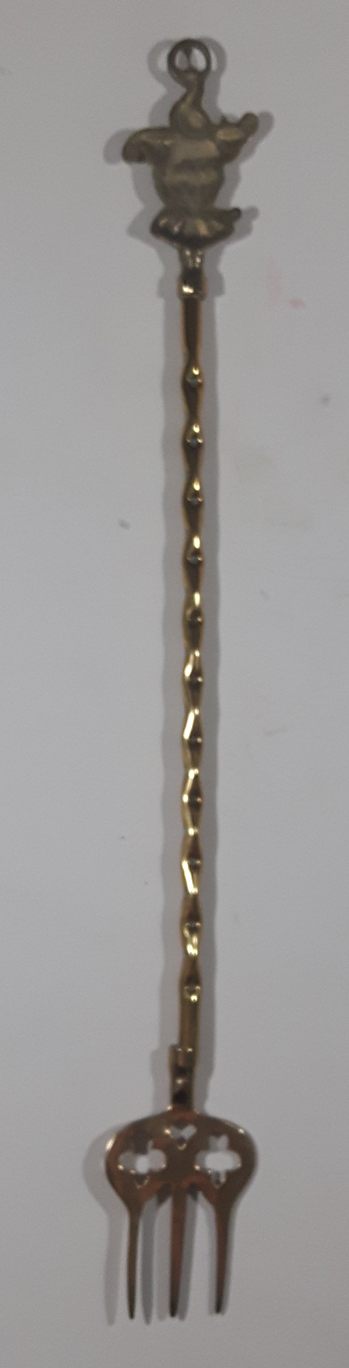Antique Jester 19 1/2" Solid Brass Toasting Fork 12