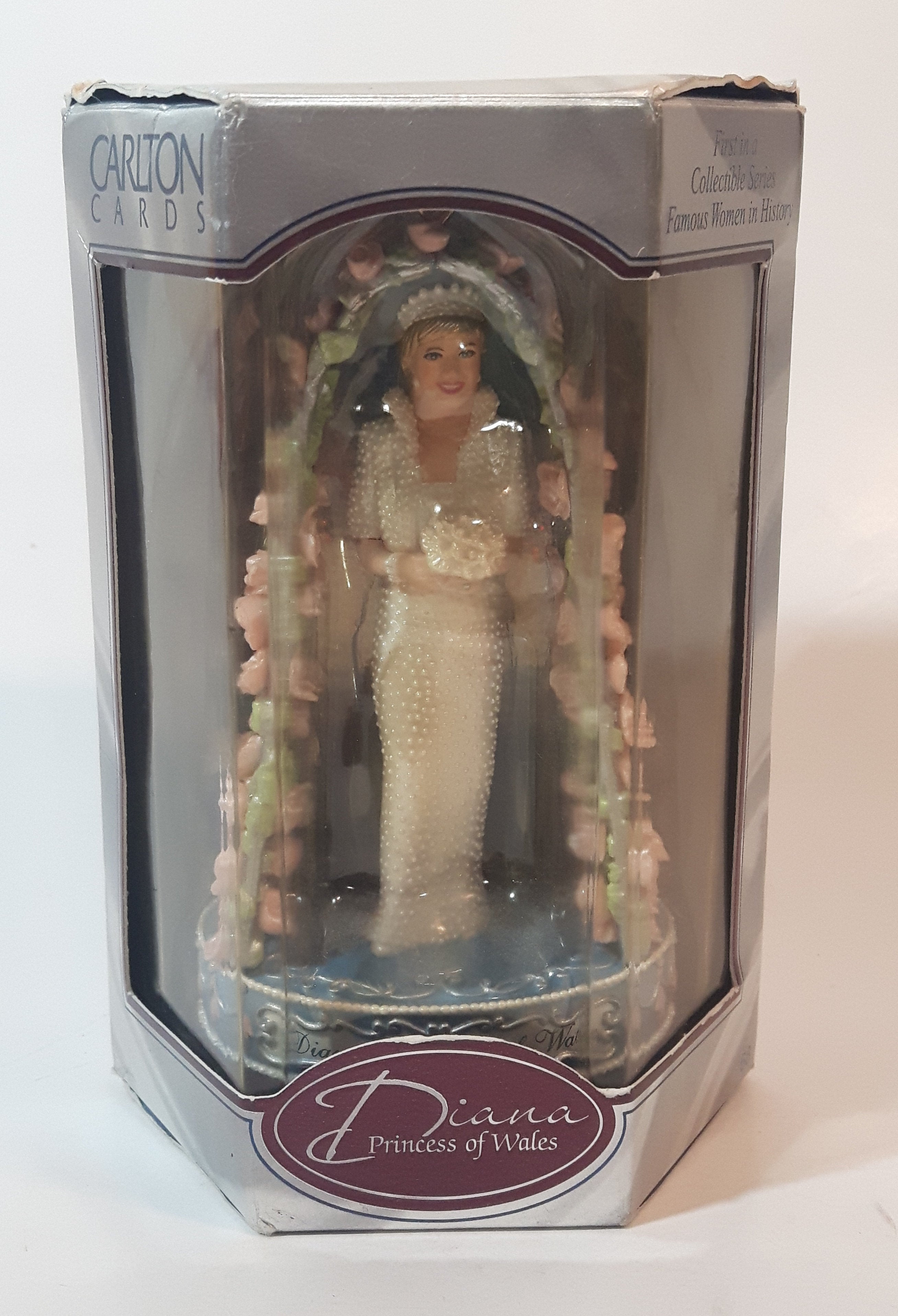 1998 Carlton Heirloom Collection 10th Anniversary Diana Princes of Wales 5" Tall Figure Christmas Tree Ornament New in Box 2