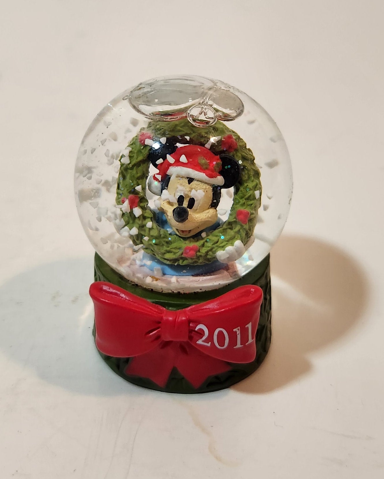 2011 JC Penny Disney Mickey Mouse Christmas Miniature 2 1/2" Tall Resin Snow Globe 6