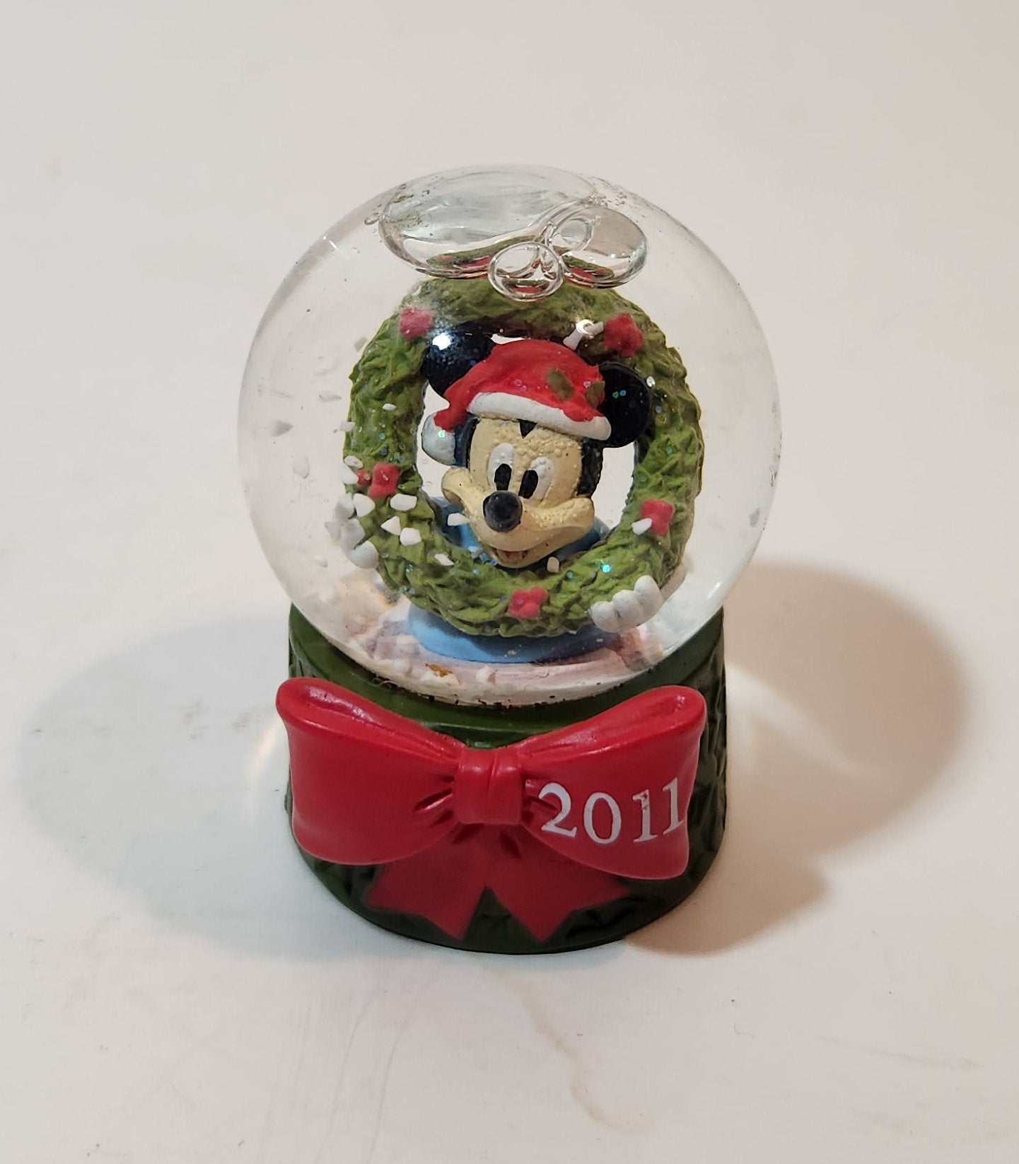 2011 JC Penny Disney Mickey Mouse Christmas Miniature 2 1/2" Tall Resin Snow Globe 7