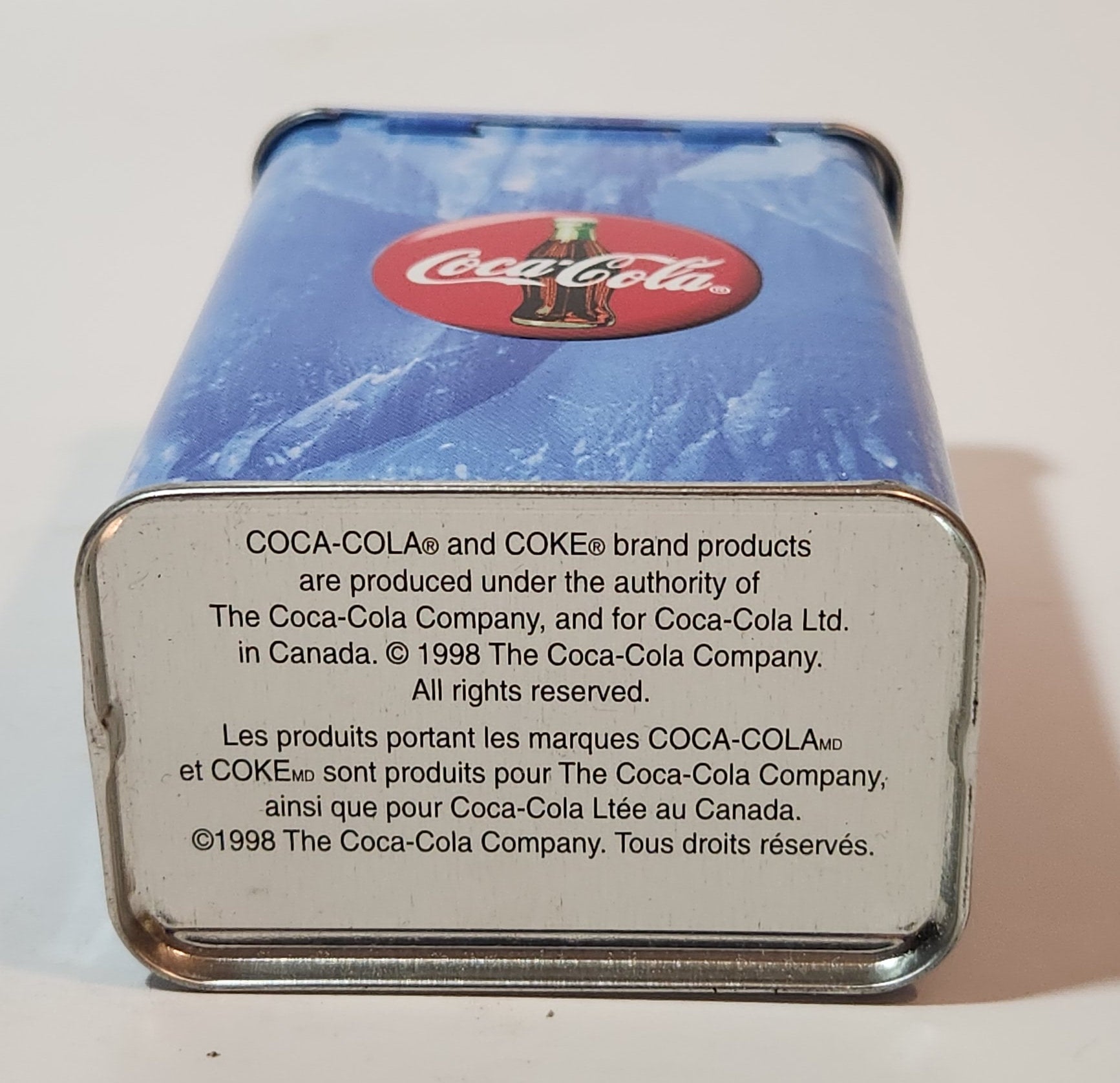 1998 Coca Cola 2 Packs of Polar Bear Themed Bicycle Playing Cards Never Opened in Embossed Tin Metal Container 10