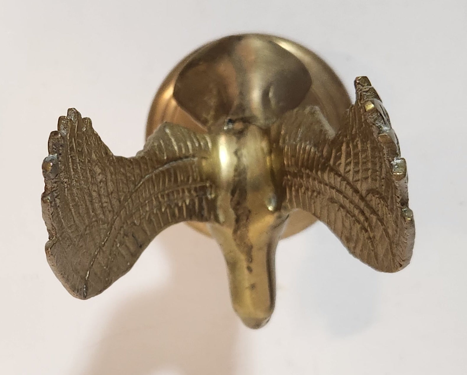 Vintage Mid Century Eagle In Flight 8" Tall Heavy Brass Sculpture 13
