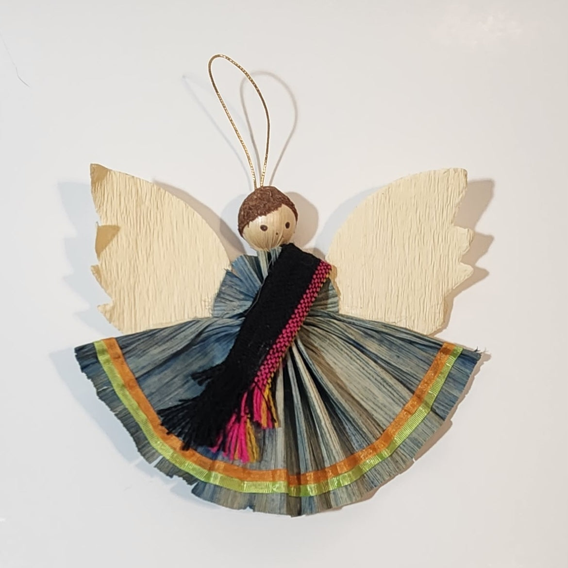 Corn Husk Angel Hanging Christmas Tree Ornament