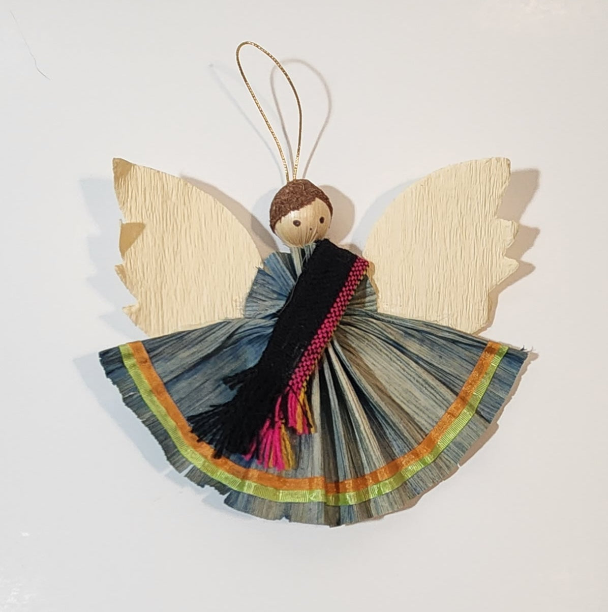 Corn Husk Angel Hanging Christmas Tree Ornament 2