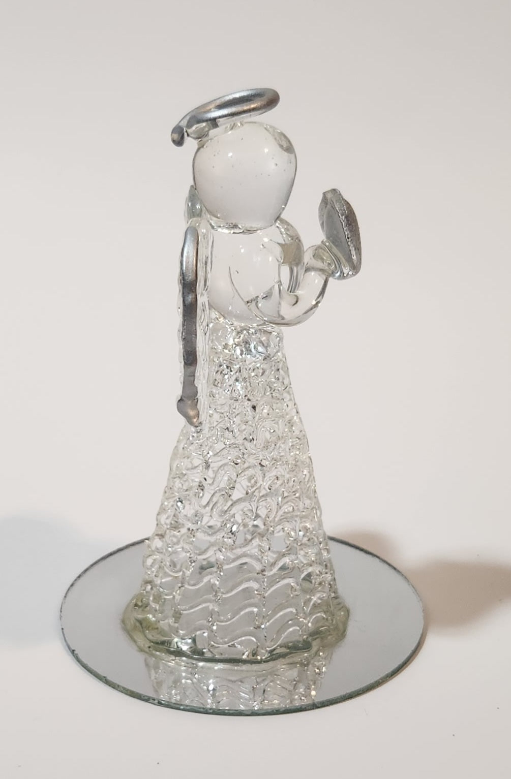 Angel Holding Heart 3 3/8" Crystal Glass Figurine with Mirrored Base 4