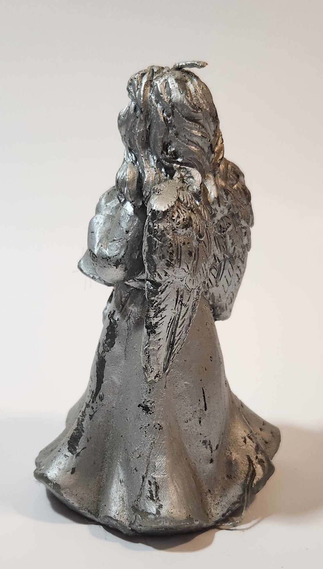 Angel Silver Look 4 1/4" Wax Candle Figurine 3