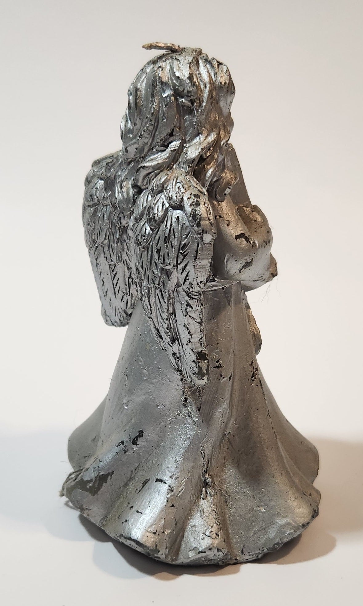 Angel Silver Look 4 1/4" Wax Candle Figurine 5