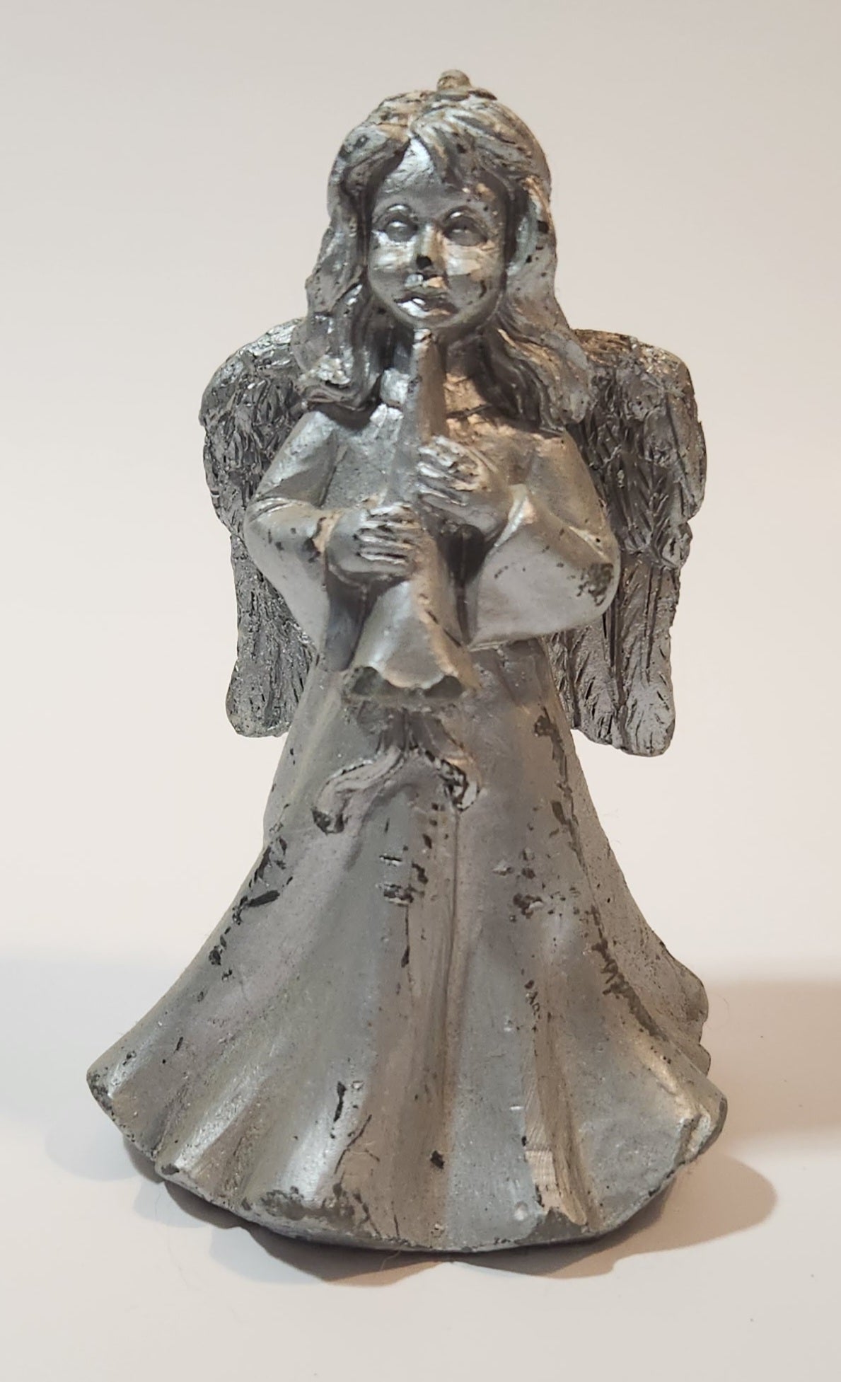 Angel Silver Look 4 1/4" Wax Candle Figurine 7