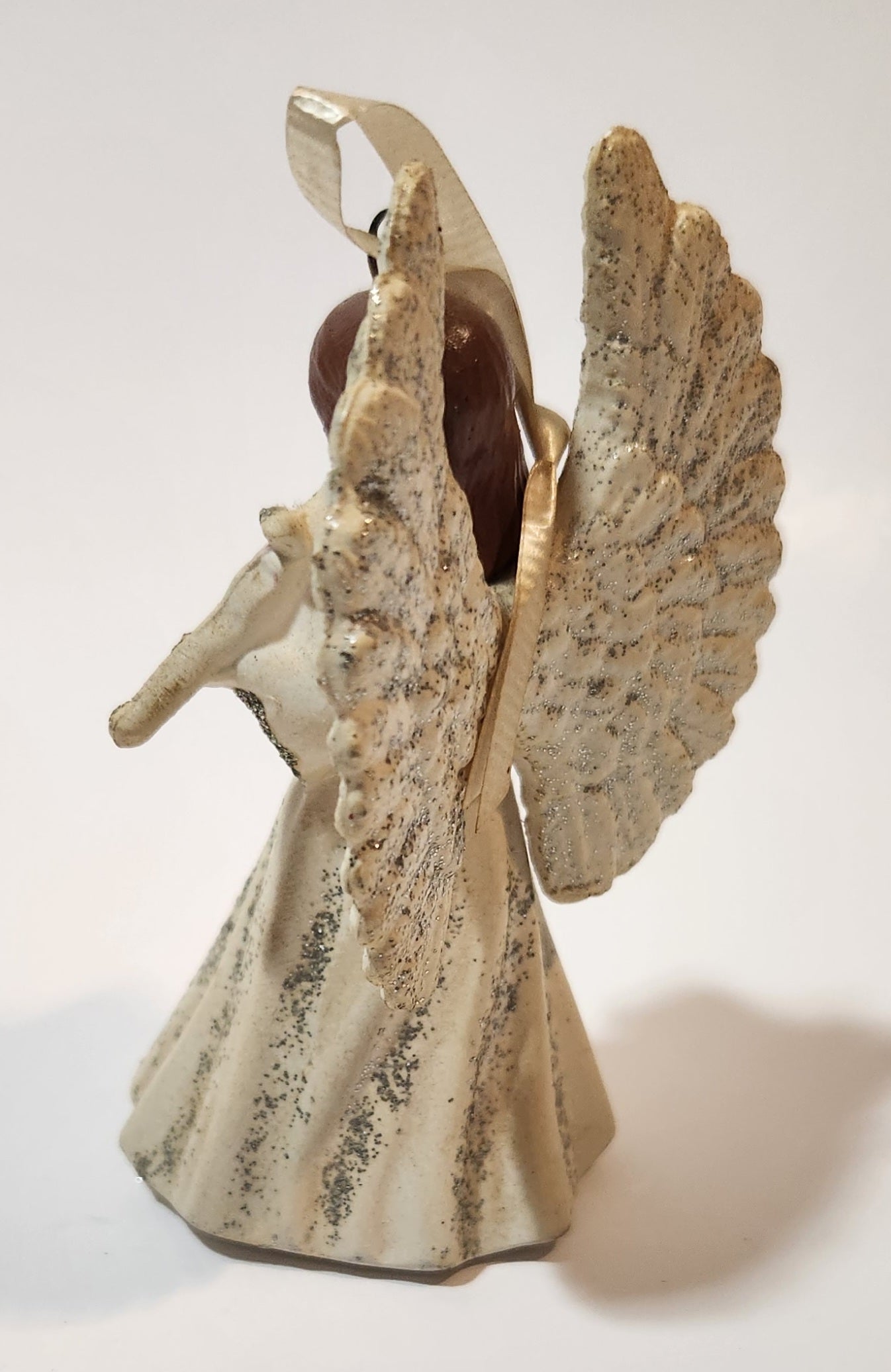 Angel Playing Violin 3 3/4" Hanging Ceramic Christmas Tree Ornament 3