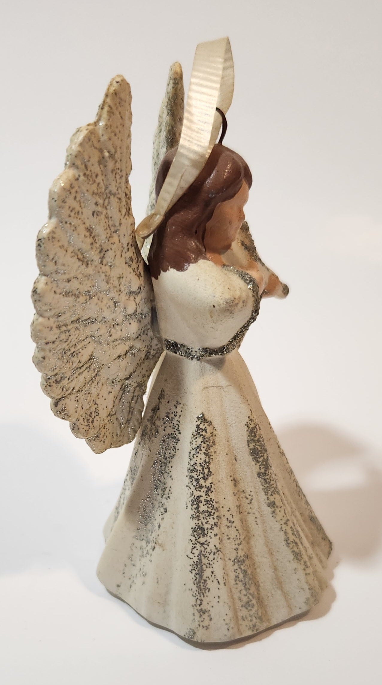 Angel Playing Violin 3 3/4" Hanging Ceramic Christmas Tree Ornament 6