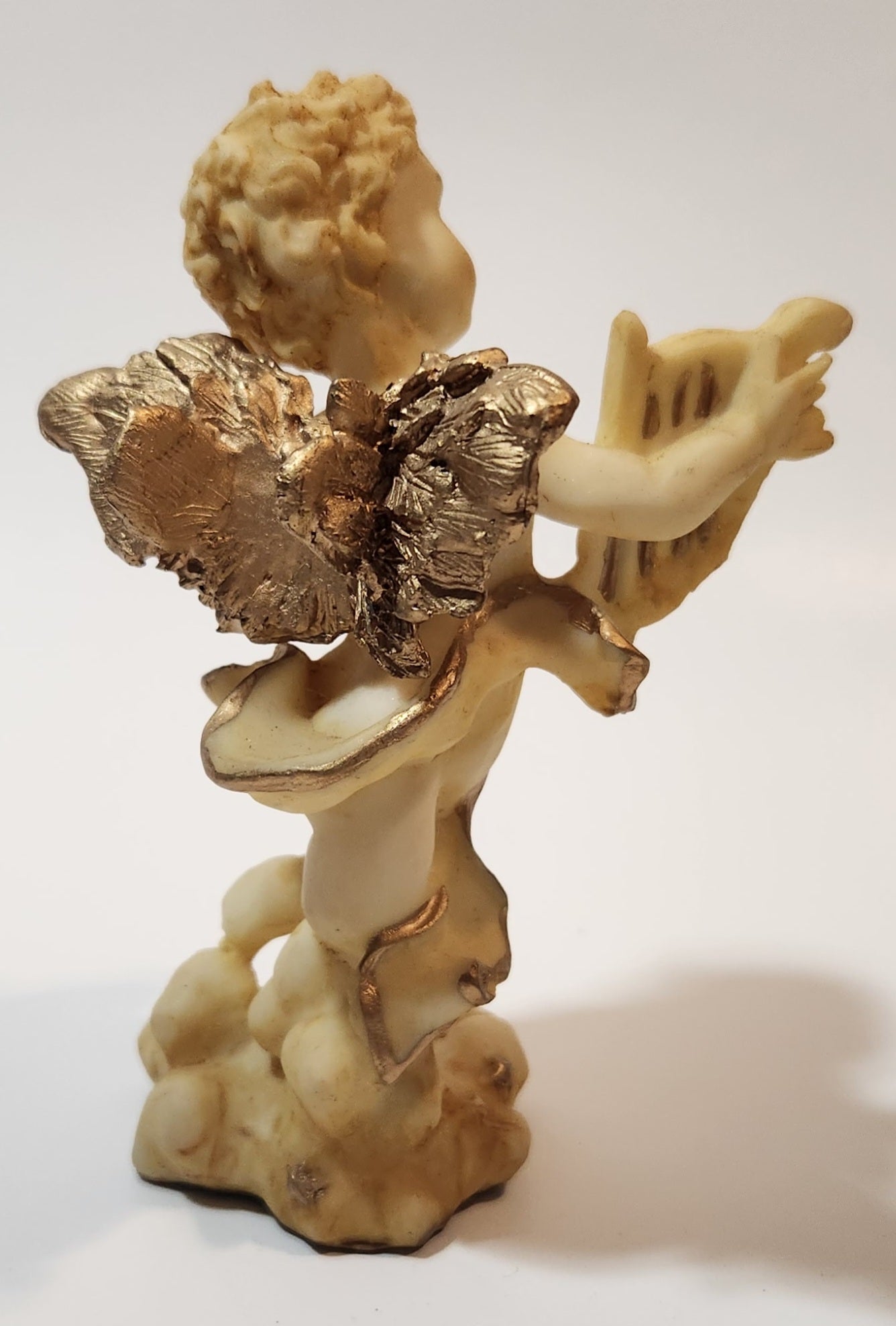 Angel Holding Lyre 5" Resin Figurine 5