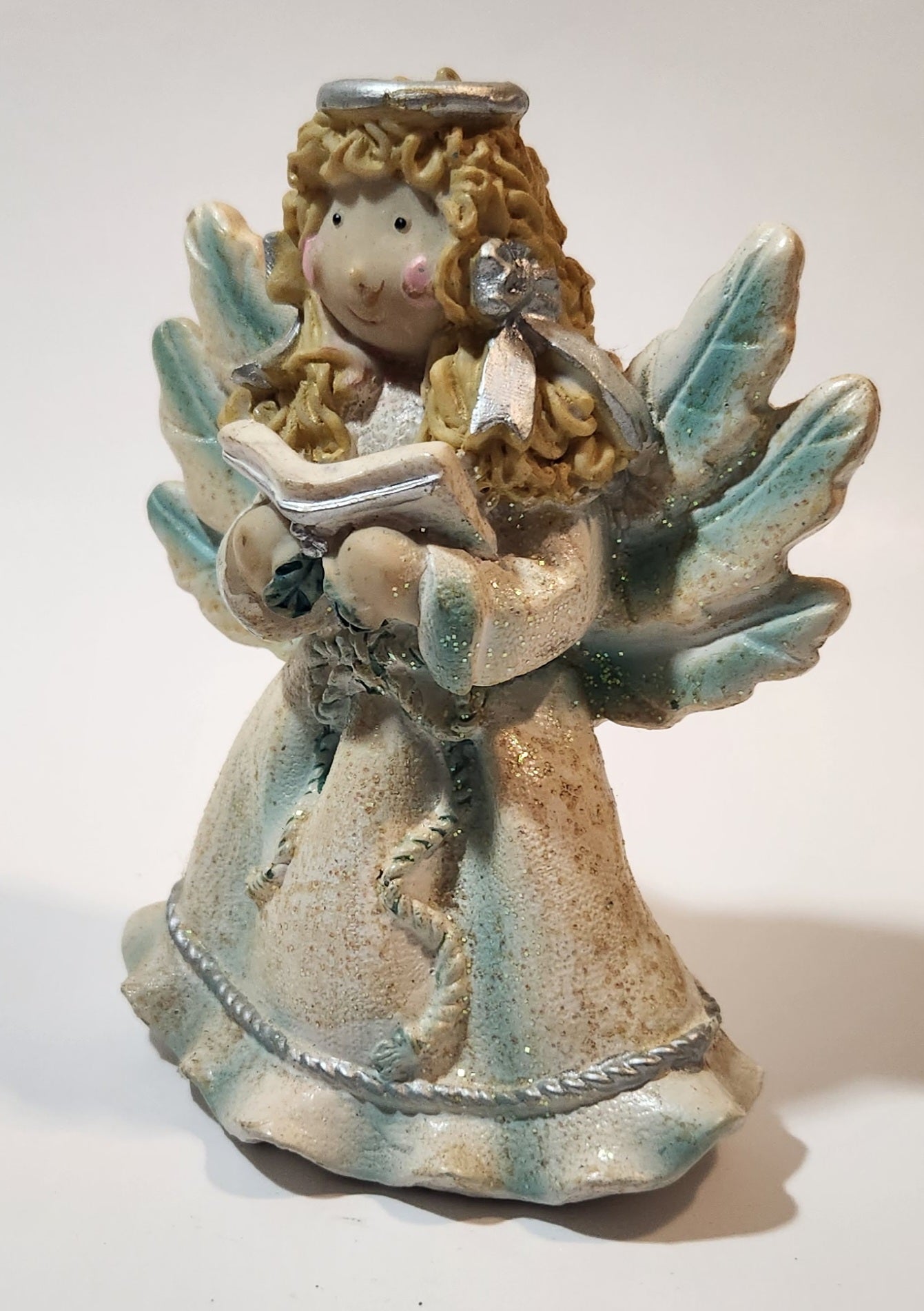 Angel Holding Song Book 4 3/4" Tall Resin Figurine 2