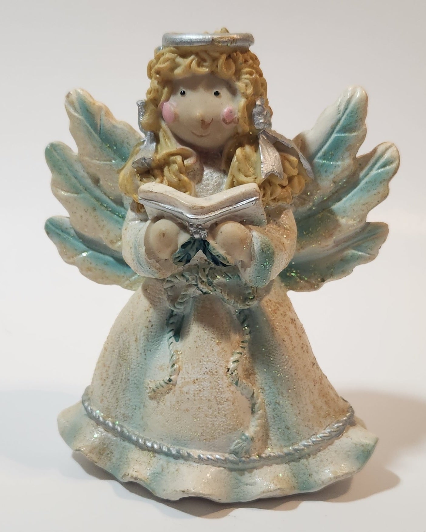 Angel Holding Song Book 4 3/4" Tall Resin Figurine 9