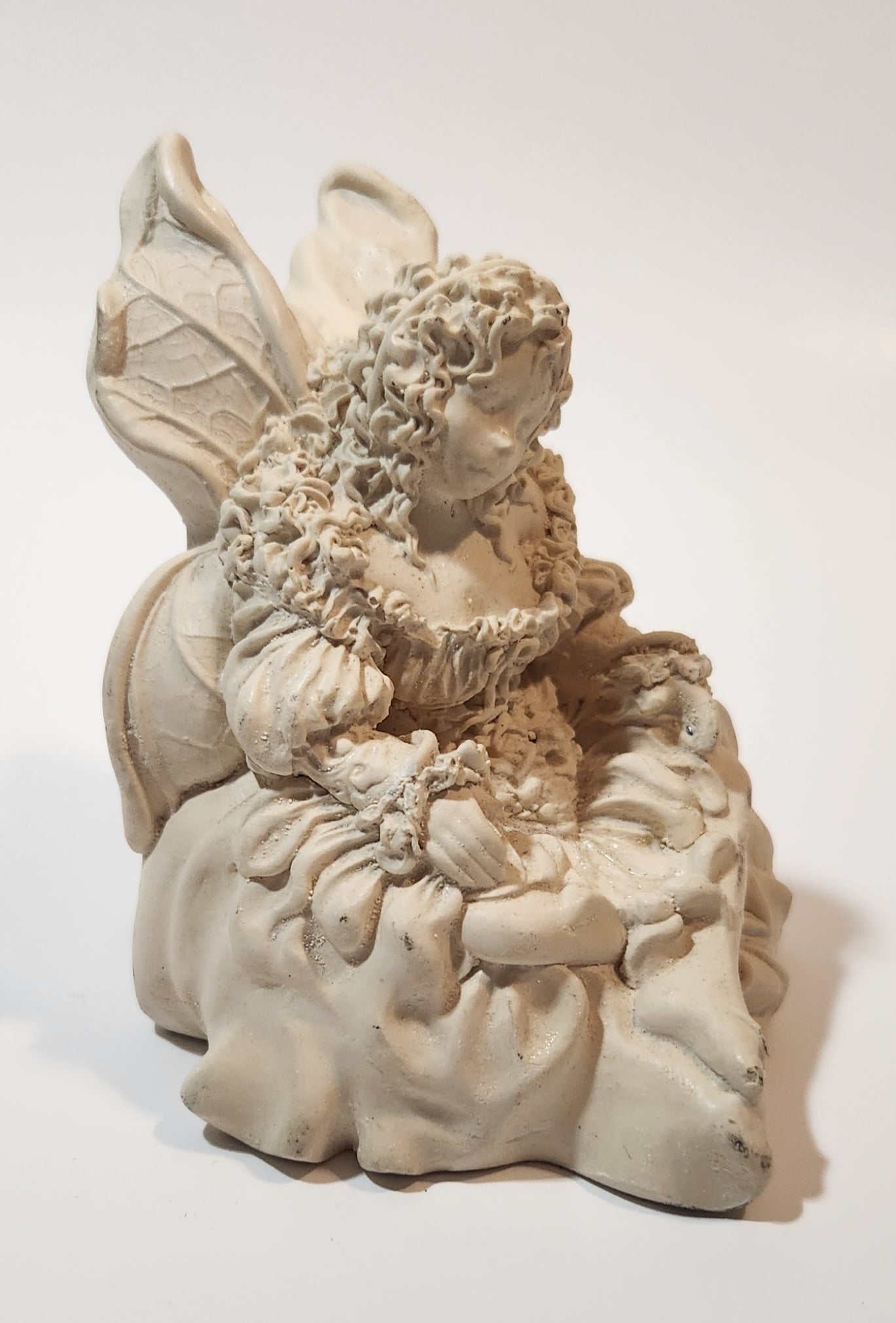Angel Sitting Wearing Dress 3 1/2" Tall Heavy Resin Figurine 9