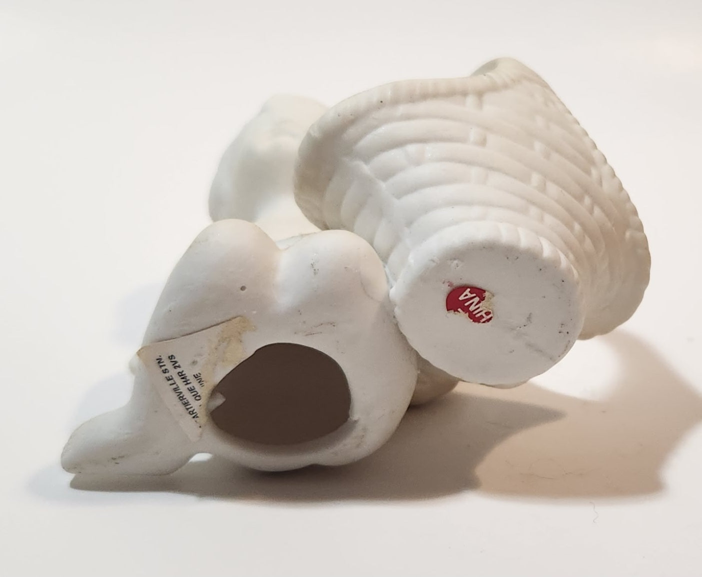 Angel Kneeling Next To a Basket 3 3/4" Tall Ceramic Figurine 11