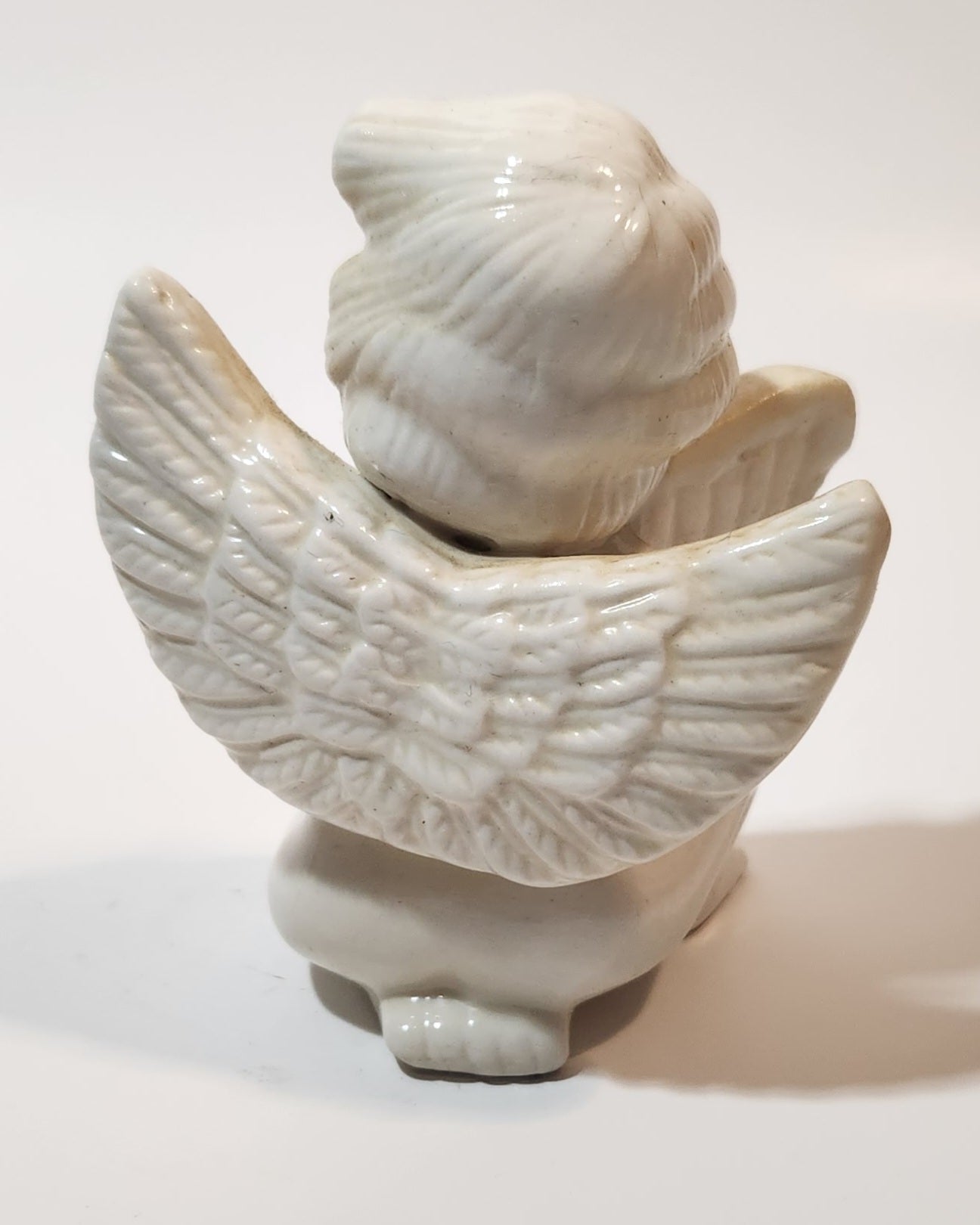 Angel Kneeling One One Knee Holding Lyre 3 5/8" Tall Ceramic Figurine 4