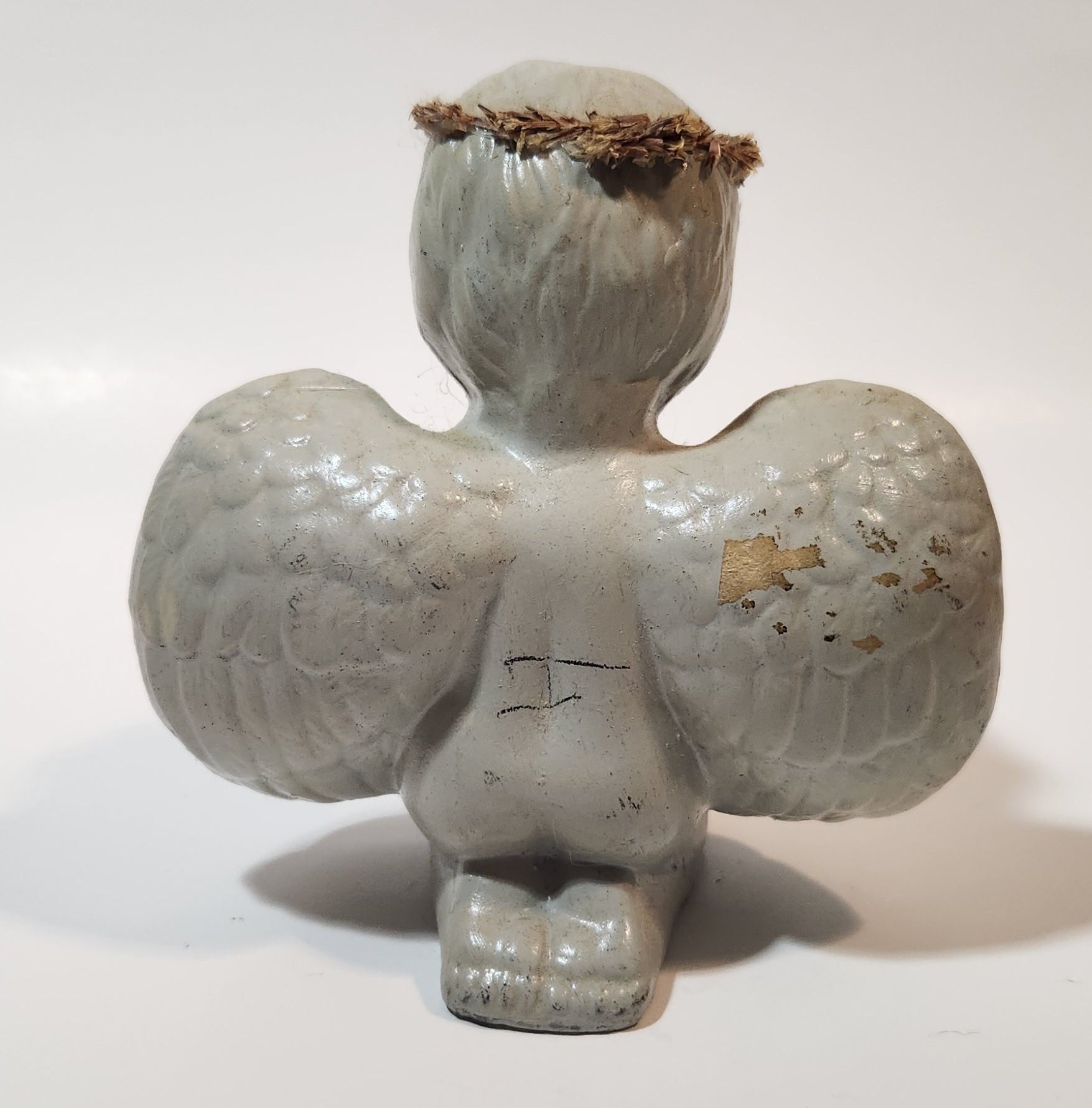 Angel Kneeling and Praying Grey 4 1/2" Tall Ceramic Figurine 5