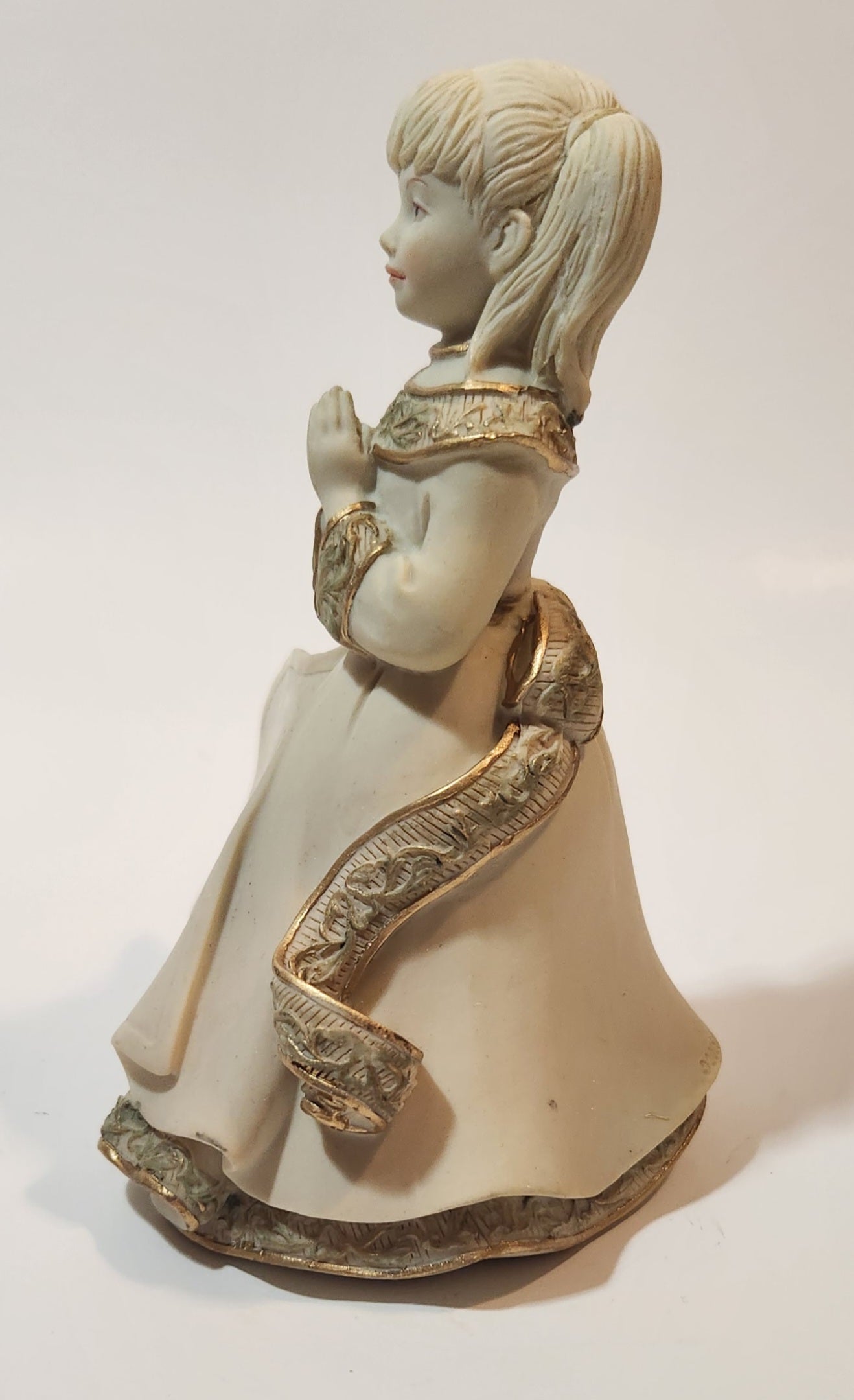 2006 Mindspring Studio Sarah's Angels Angel Girl Praying All Things are Possible 5" Tall Heavy Resin Figurine Missing Wings 3