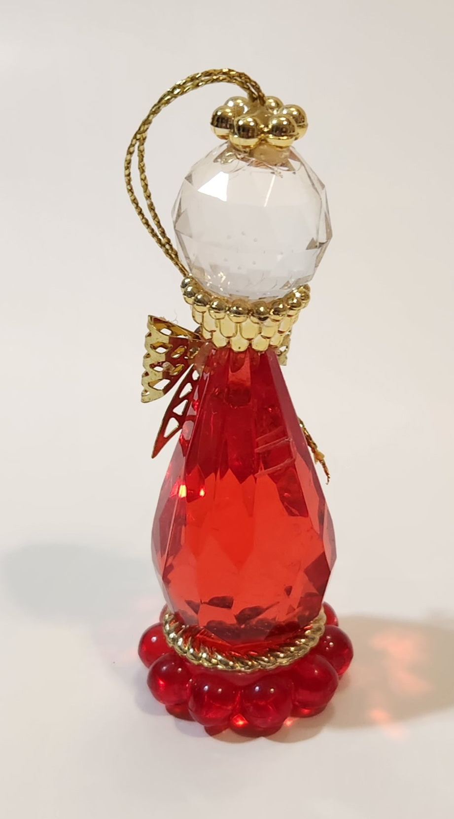Red January Angel Birth Stone Hanging Christmas Tree Ornament 3