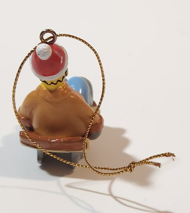 Twentieth Century Fox The Simpsons Homer Simpson on Sled 2" PVC Hanging Christmas Tree Ornament 3