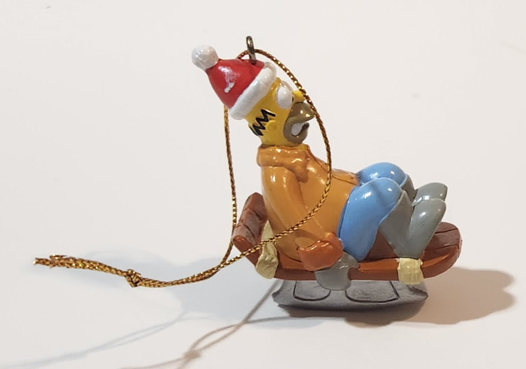 Twentieth Century Fox The Simpsons Homer Simpson on Sled 2" PVC Hanging Christmas Tree Ornament 4