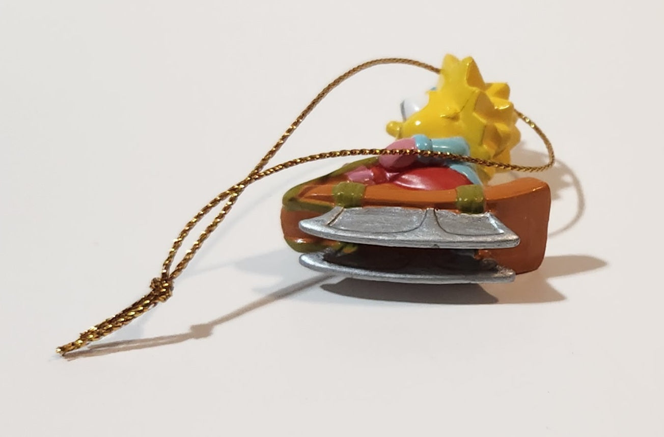 Twentieth Century Fox The Simpsons Maggie Simpson on Sled 1 3/4" PVC Hanging Christmas Tree Ornament 6
