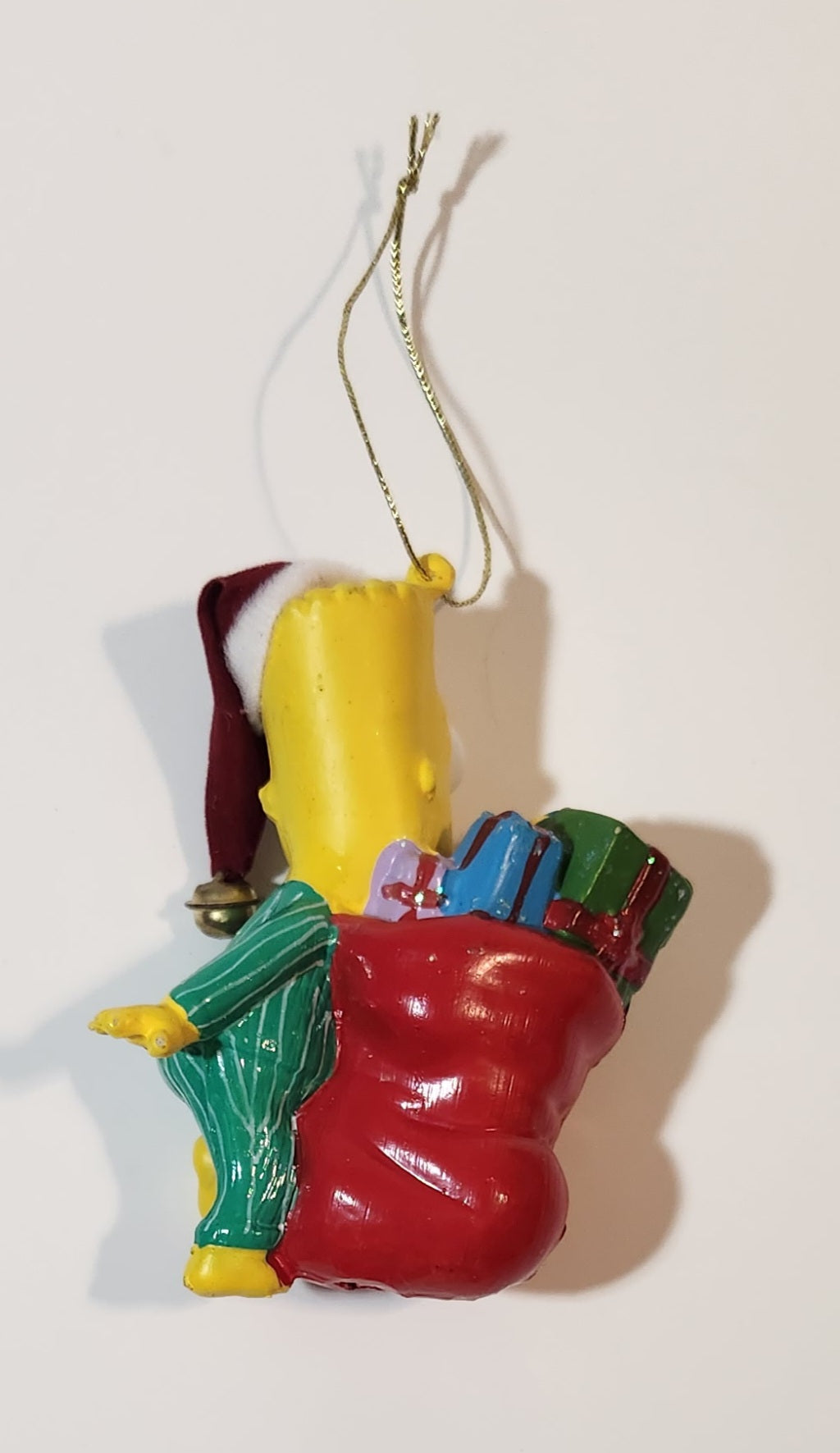 2004 Kurt S. Alder Twentieth Century Fox The Simpsons Bart Simpson with Santa Bag and Krusty Doll 3 1/2" Resin Hanging Christmas Tree Ornament 2