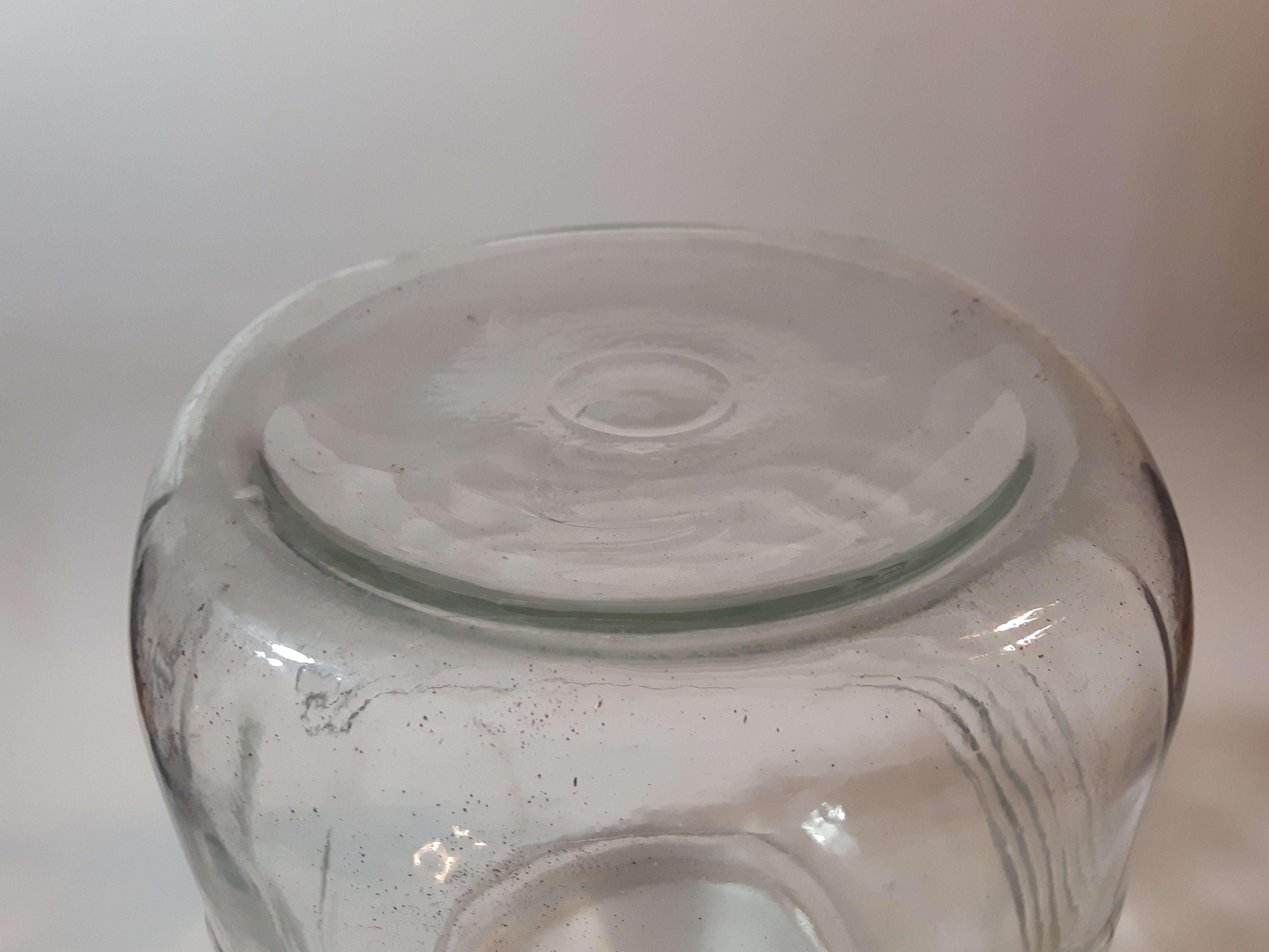 Vintage Blue Ribbon Coffee The Quality Coffee 8" Tall Heavy Ribbed Glass Jar with Metal Lid 14