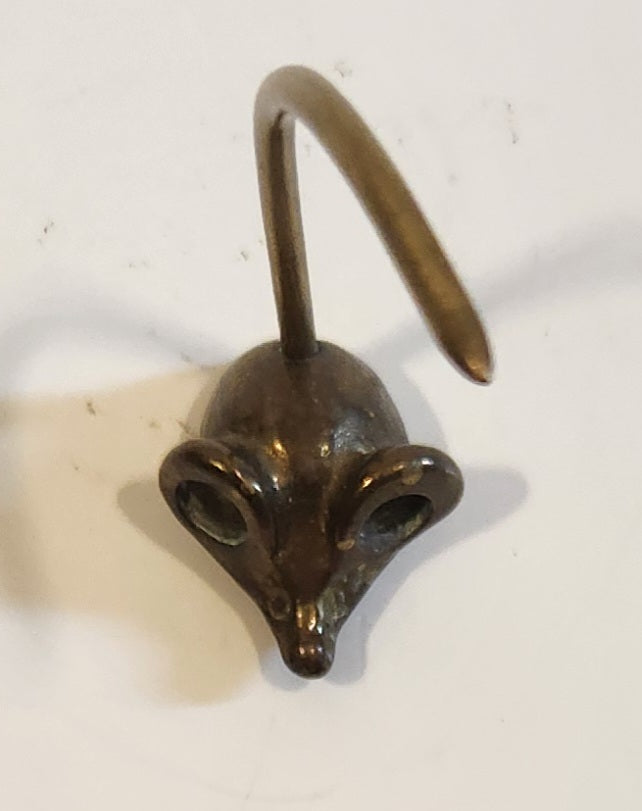 Vintage Brass Mouse Ring Holder Receipt Holder 8