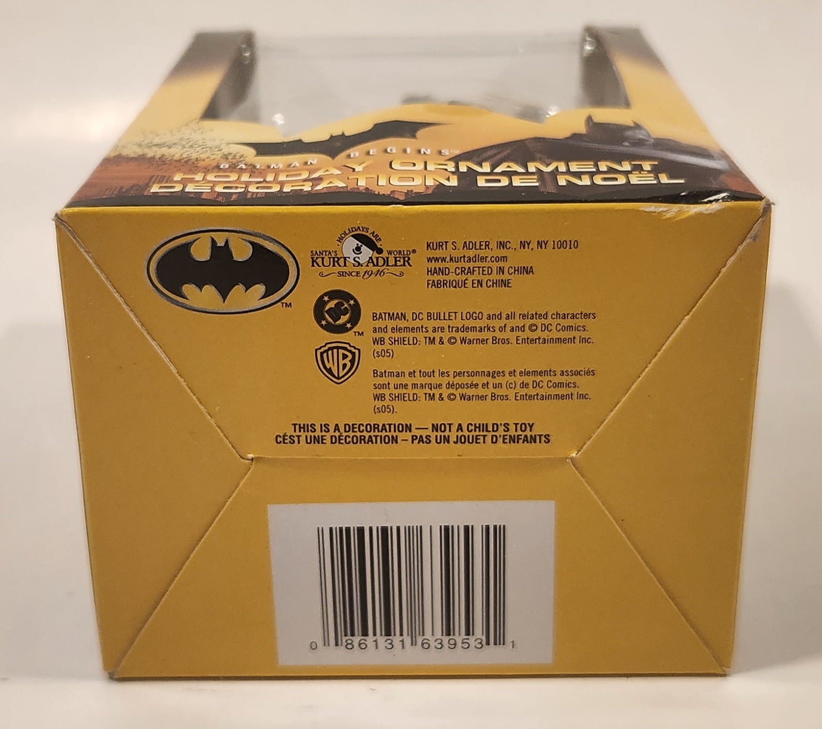 2005 Kurt S. Adler Warner Bros. DC Comics Batman Begins Batman Perched Holiday Ornament New in Box 9