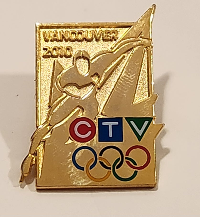 Vancouver 2010 Olympic Games CTV Speed Skating Enamel Metal Lapel Pin 2