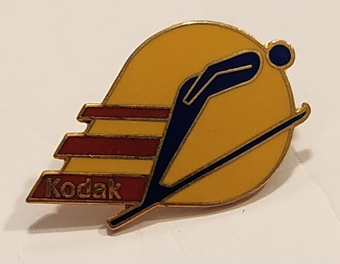 1984 Sarajevo Olympic Games Kodak Ski Jumper Metal Lapel Pin 2
