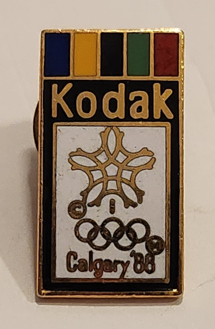 1988 Calgary Winter Olympics Kodak Enamel Metal Lapel Pin 3