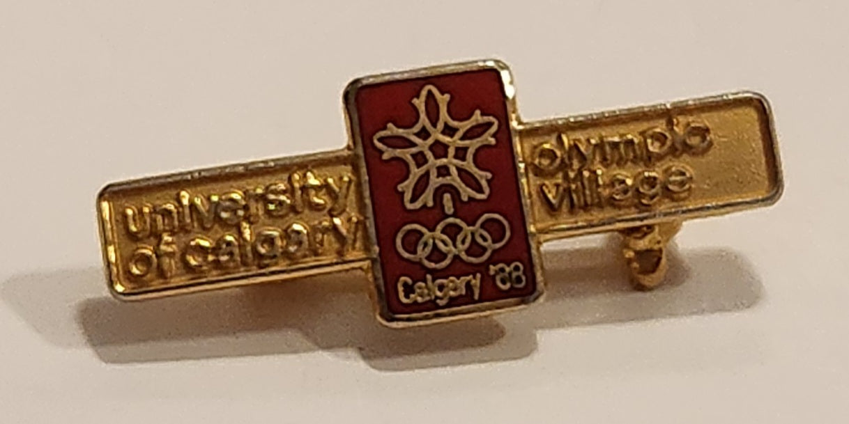 1988 Calgary Winter Olympic Games University of Calgary Olympic Village Enamel Metal Lapel Pin 3