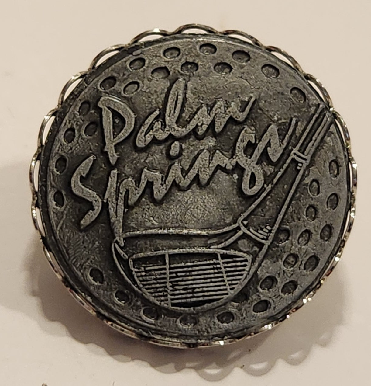 Palm Springs Golf Ball Metal Brooch Pin 2