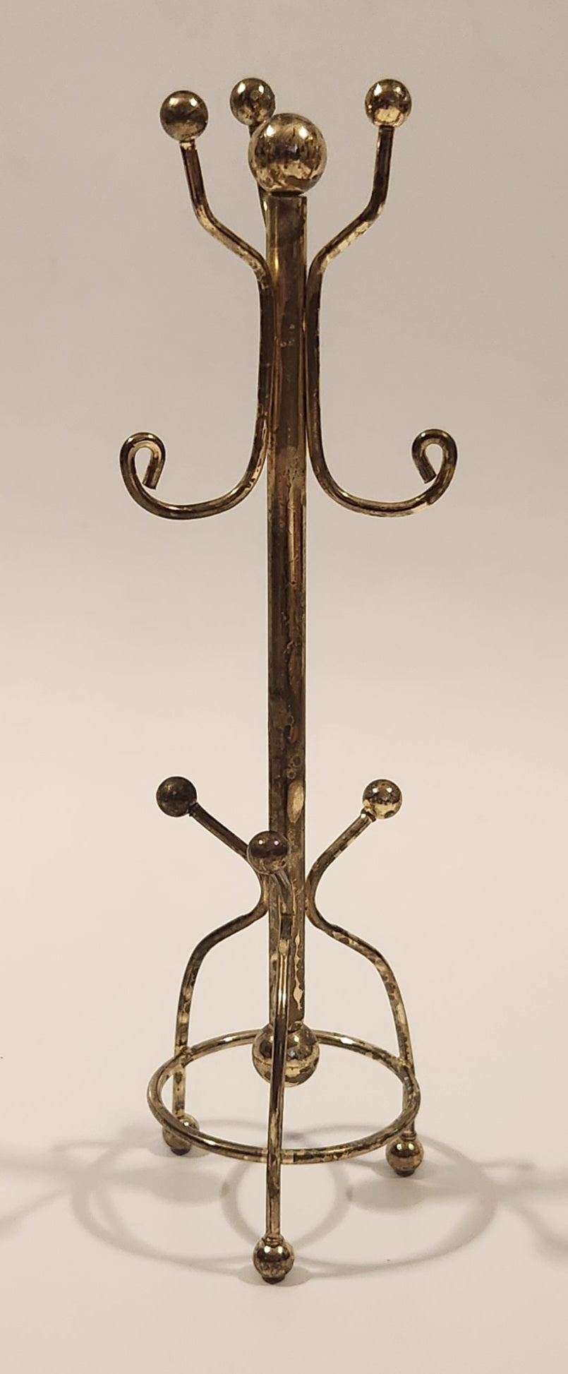 Vintage Coat Rack Dollhouse Brass Miniature 6" Tall 2