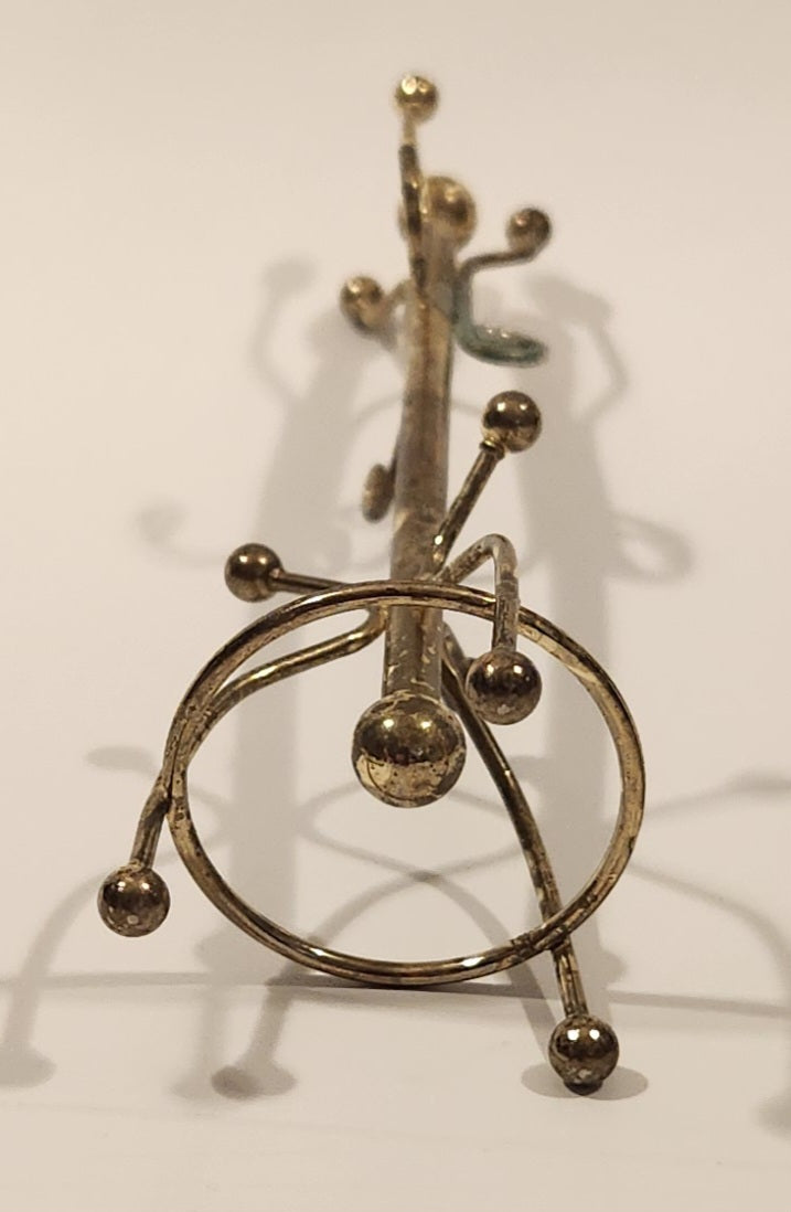 Vintage Coat Rack Dollhouse Brass Miniature 6" Tall 5