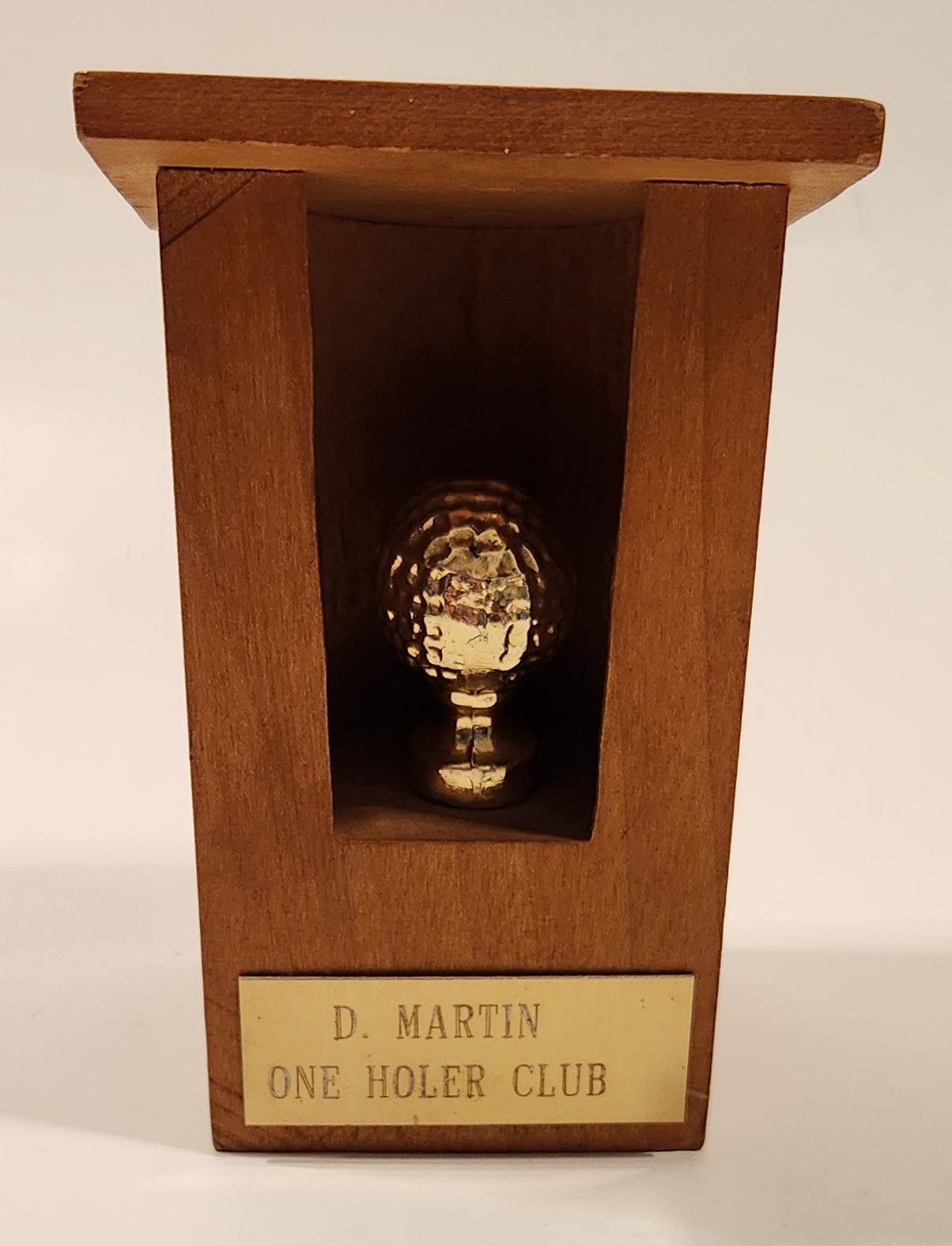 One Holer Club Outhouse Shaped Wood Golf Trophy Award 5