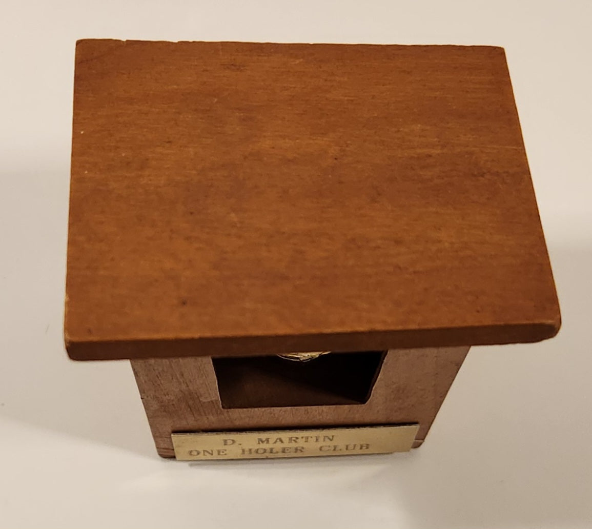 One Holer Club Outhouse Shaped Wood Golf Trophy Award 6