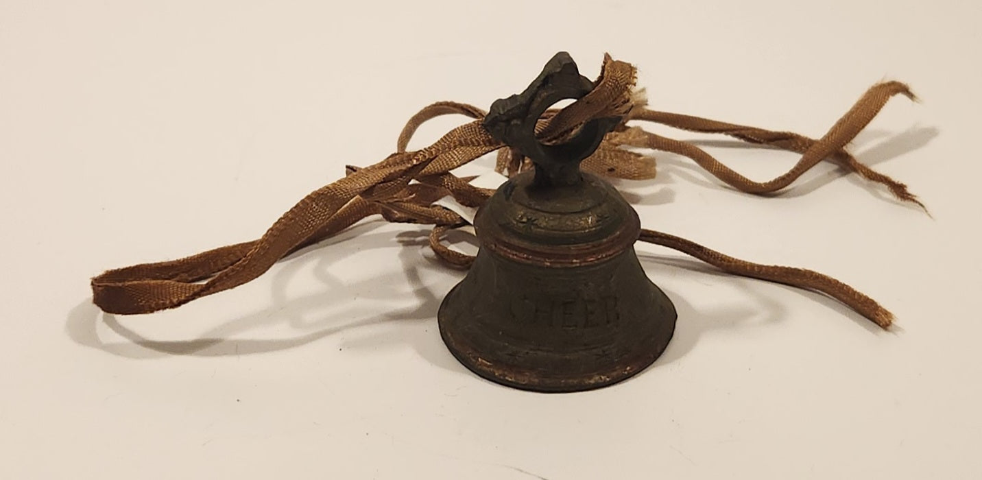 Vintage Sarna India Holiday Cheer Atomic Stars Engraved Miniature Brass Bell 3