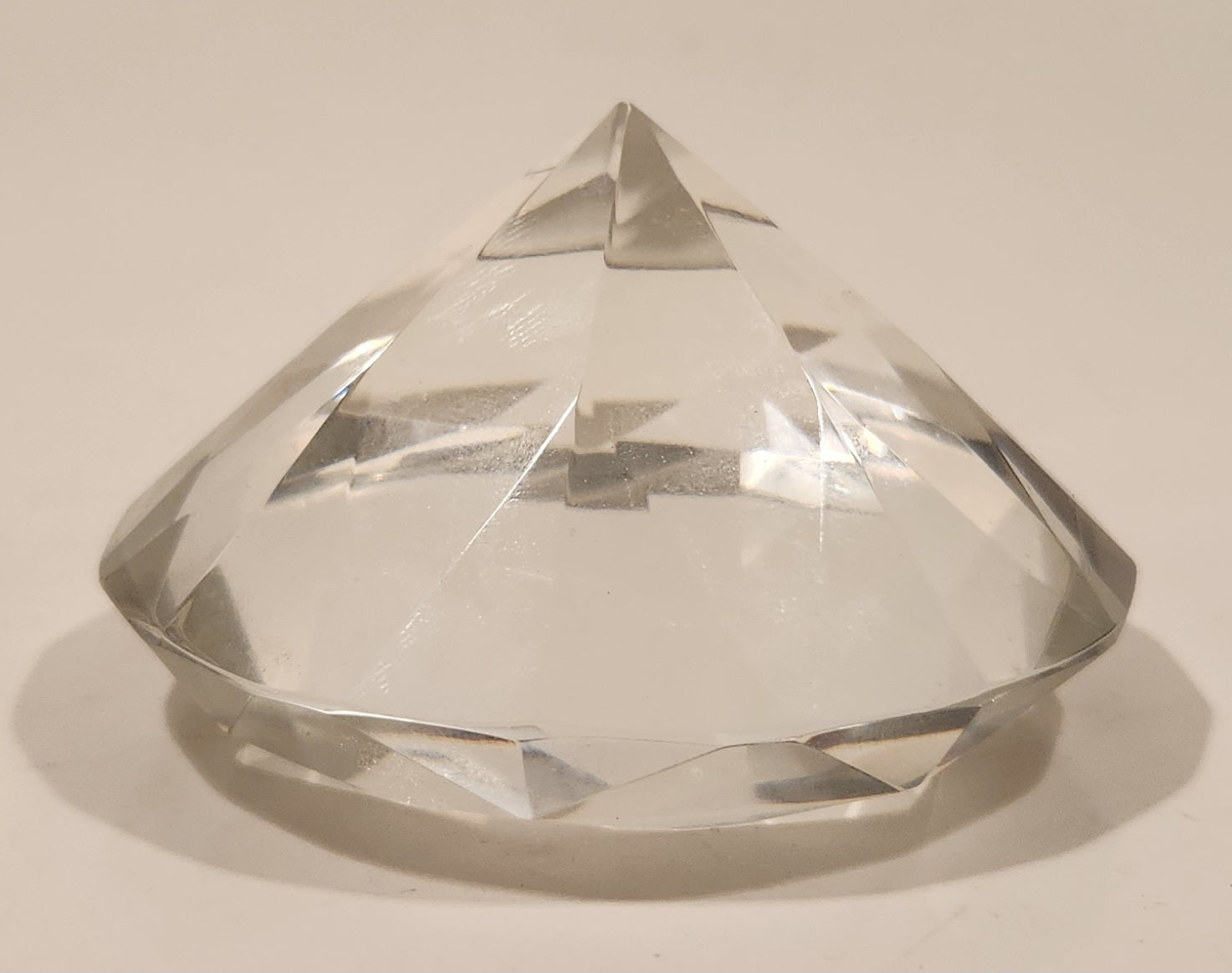 Vintage Mid Century Diamond Shaped Glass Paperweight