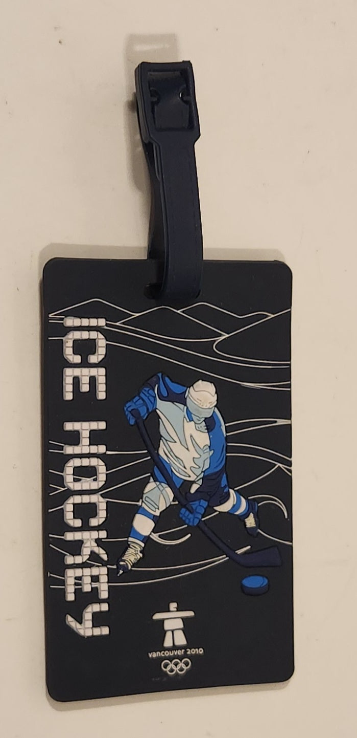 2010 Vancouver Olympic Games Ice Hockey Name and Address Rubber ID Tag Holder 2