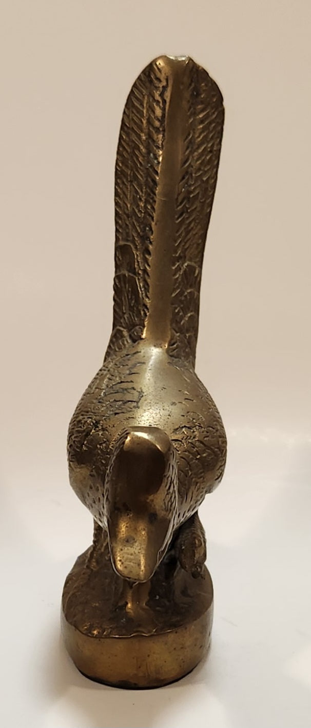 Vintage Roadrunner Bird with Tail Up 6" Brass Metal Figurine 6