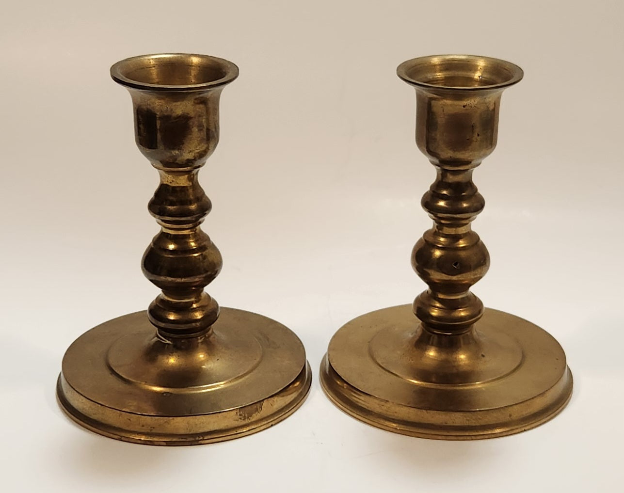 Vintage Brass Candle Stick Holders Set of 2 2