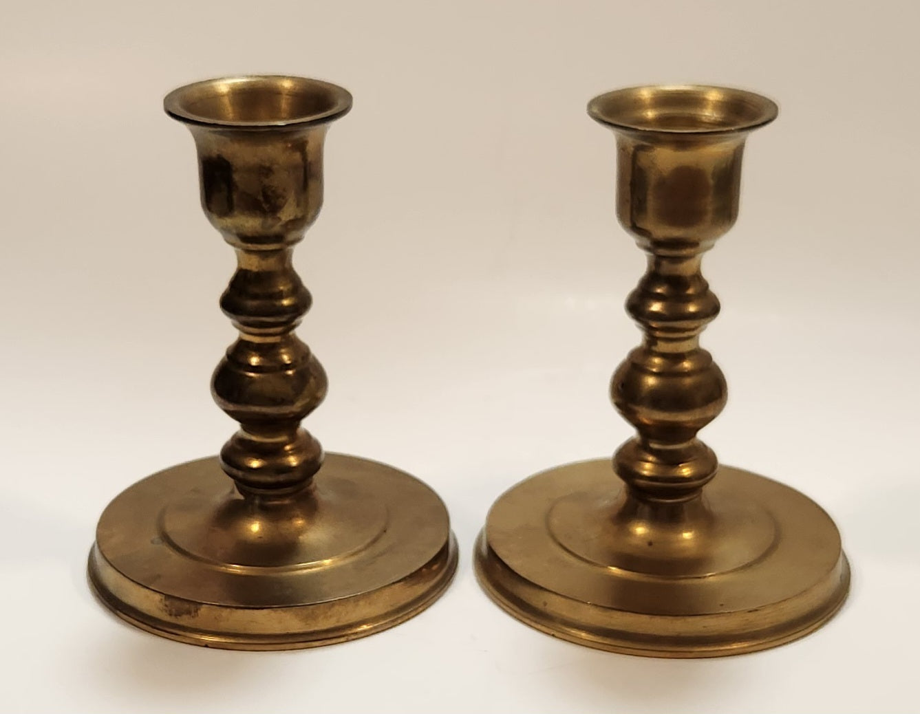 Vintage Brass Candle Stick Holders Set of 2 3