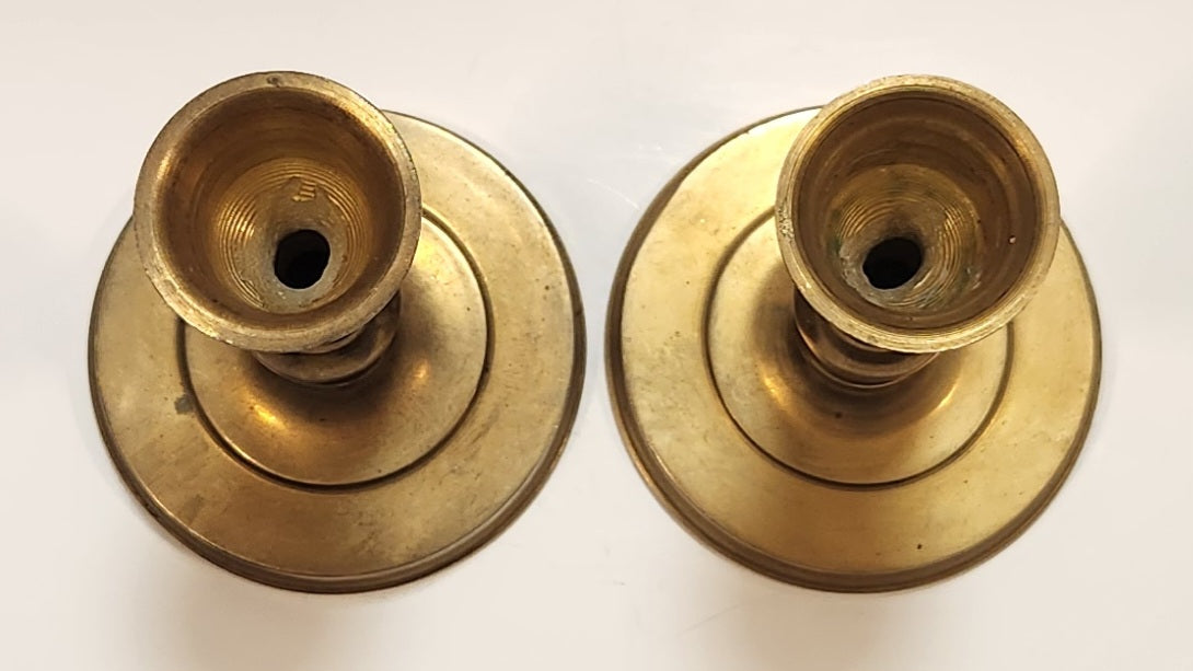 Vintage Brass Candle Stick Holders Set of 2 4