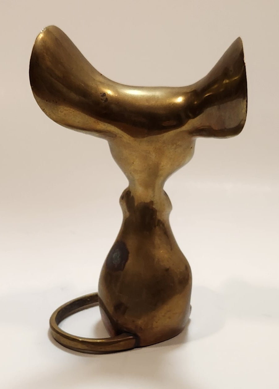 Mouse 5 1/2" Tall Brass Metal Figurine Made in Korea 4