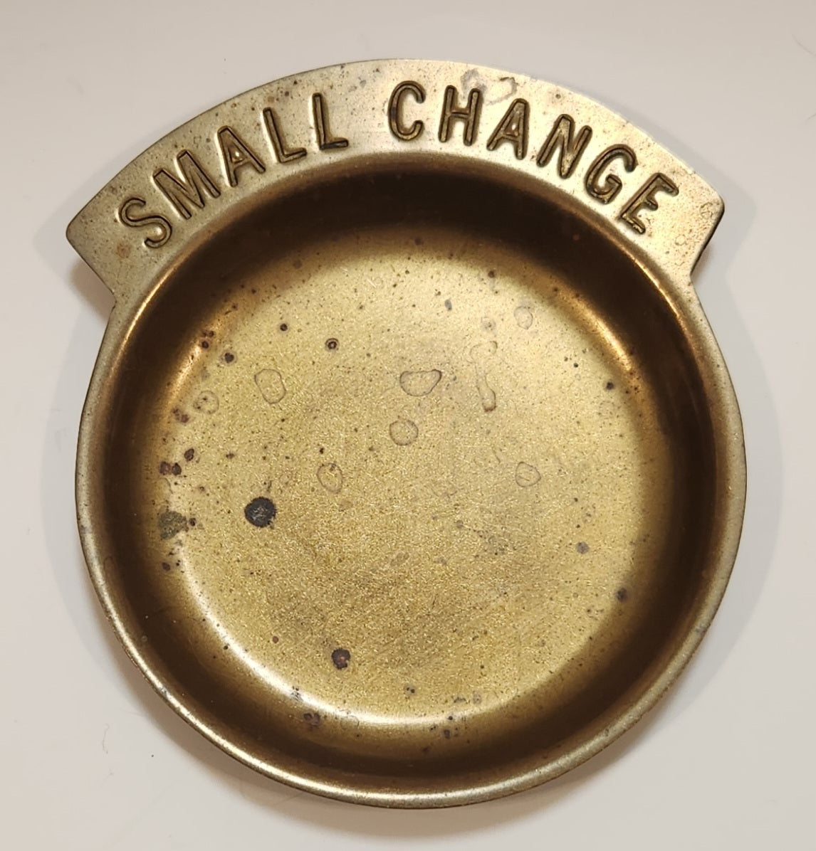Vintage 1970s Small Change Brass Metal Coin Dish Tray 2